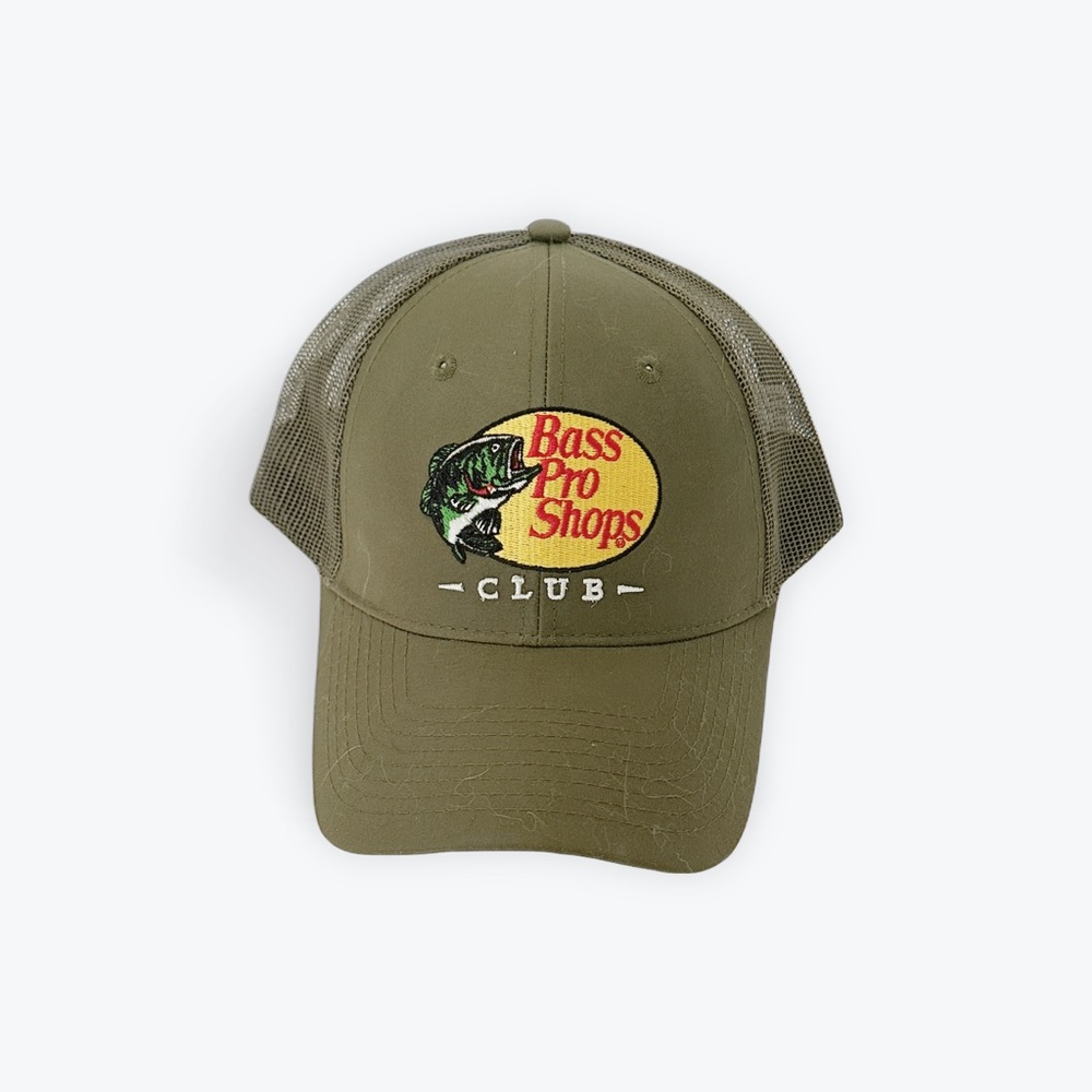 Bass Pro Shops Club Olive Green Trucker SnapBack Hat